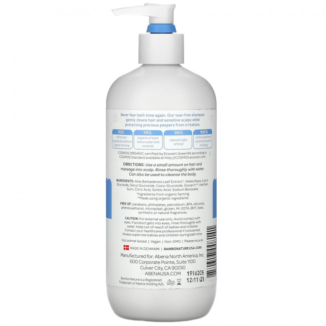 Bambo Nature, Детский шампунь Tear Clear, 16,9 жидких унций (500 мл) Bambo Nature, Детский шампунь Tear Clear, 16,9 жидких унций (500 мл)