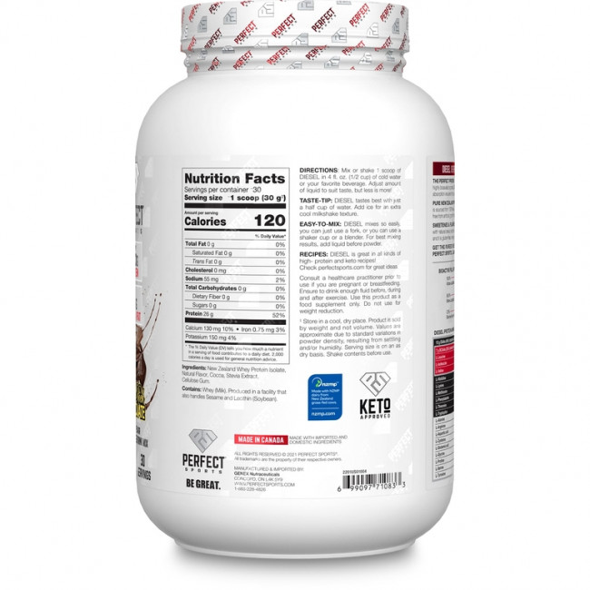 PERFECT Sports, Diet, новозеландский сывороточный изолят, тройной шоколад, 908 г (2 фунта) PERFECT Sports, Diet, новозеландский сывороточный изолят, тройной шоколад, 908 г (2 фунта)