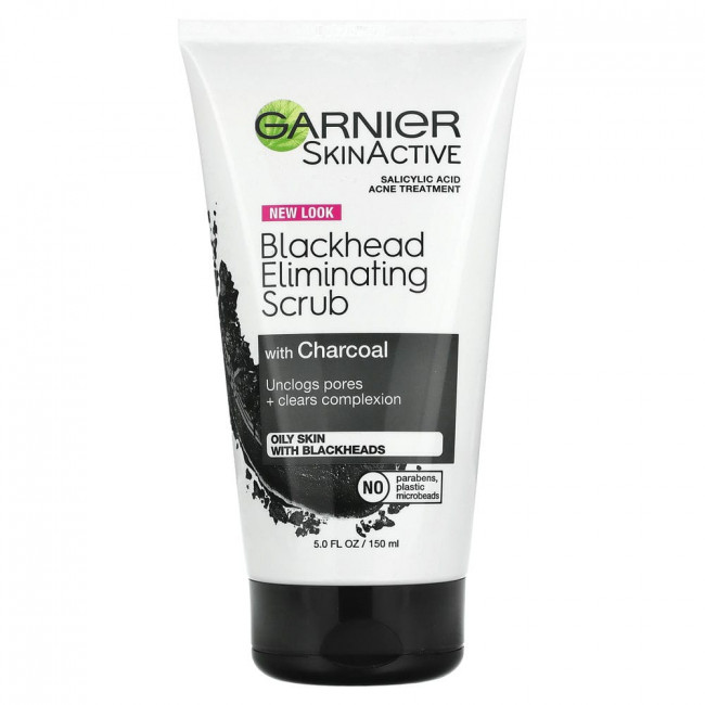 Garnier, SkinActive, Blackhead Eliminating Scrub with Charcoal, 5 fl oz (150 ml)