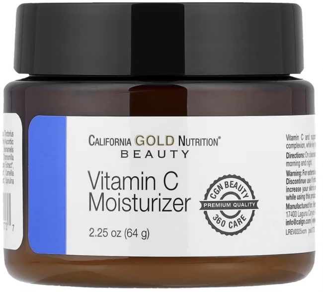California Gold Nutrition, легкий увлажняющий крем с витамином C, для осветления кожи, 64 г (2,25 унции) California Gold Nutrition, легкий увлажняющий крем с витамином C, для осветления кожи, 64 г (2,25 унции)