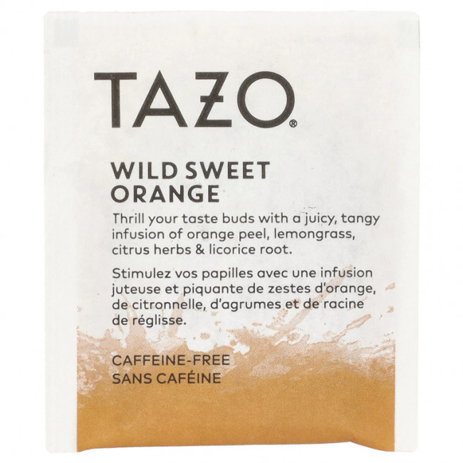 Tazo Teas, Herbal Tea, дикий сладкий апельсин, без кофеина, 20 чайных пакетиков, 45 г (1,58 унции)