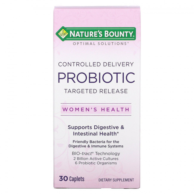 Nature's Bounty, Optimal Solutions, для женского здоровья, пробиотик для контролируемой доставки, 30 капсул Nature's Bounty, Optimal Solutions, для женского здоровья, пробиотик для контролируемой доставки, 30 капсул
