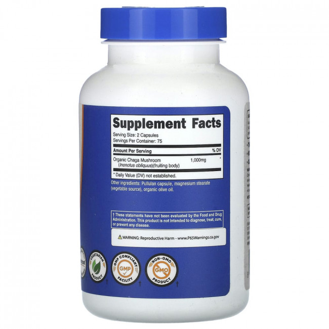 Nutricost, Chaga Mushroom, 1,000 mg, 150 Capsules (500 mg per Capsule)