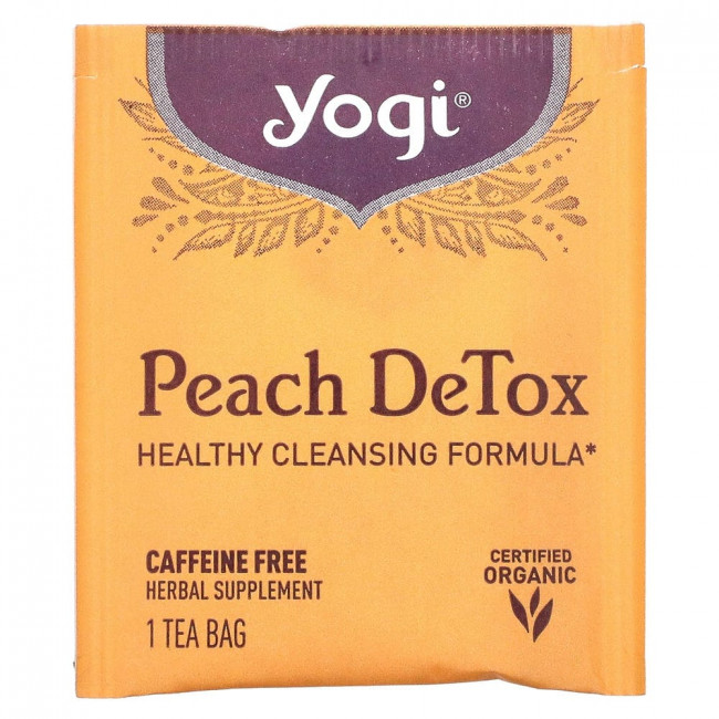Yogi Tea, Peach DeTox, персик, без кофеина, 16 чайных пакетиков, 32 г (1,12 унций) Yogi Tea, Peach DeTox, персик, без кофеина, 16 чайных пакетиков, 32 г (1,12 унций)