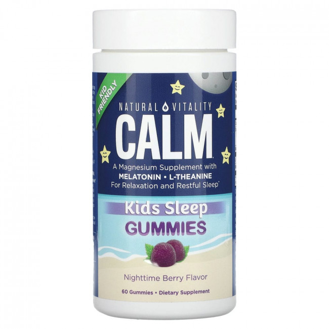 Natural Vitality, Calm, жевательные таблетки для сна, ночные ягоды, 60 жевательных таблеток