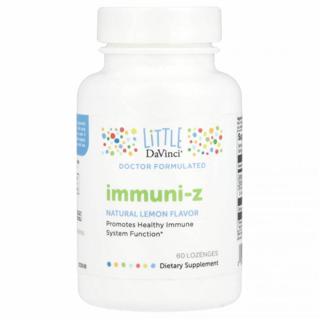 Little DaVinci, Immuni-Z, добавка для укрепления иммунитета, со вкусом натурального лимона, 60 пастилок Little DaVinci, Immuni-Z, добавка для укрепления иммунитета, со вкусом натурального лимона, 60 пастилок