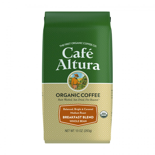Cafe Altura, органический кофе, смесь для завтрака, цельные зерна, средняя обжарка, 283 г (10 унций) Cafe Altura, органический кофе, смесь для завтрака, цельные зерна, средняя обжарка, 283 г (10 унций)