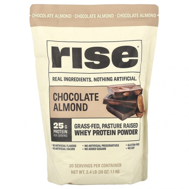 Rise Bar, Порошок из сывороточного протеина, шоколад и миндаль, 1,1 кг (2,4 фунта) Rise Bar, Порошок из сывороточного протеина, шоколад и миндаль, 1,1 кг (2,4 фунта)