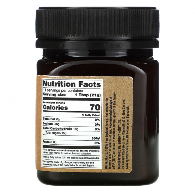 Egmont Honey, Мед манука, необработанный и непастеризованный, 829+ MGO, 250 г (8,82 унции) Egmont Honey, Мед манука, необработанный и непастеризованный, 829+ MGO, 250 г (8,82 унции)
