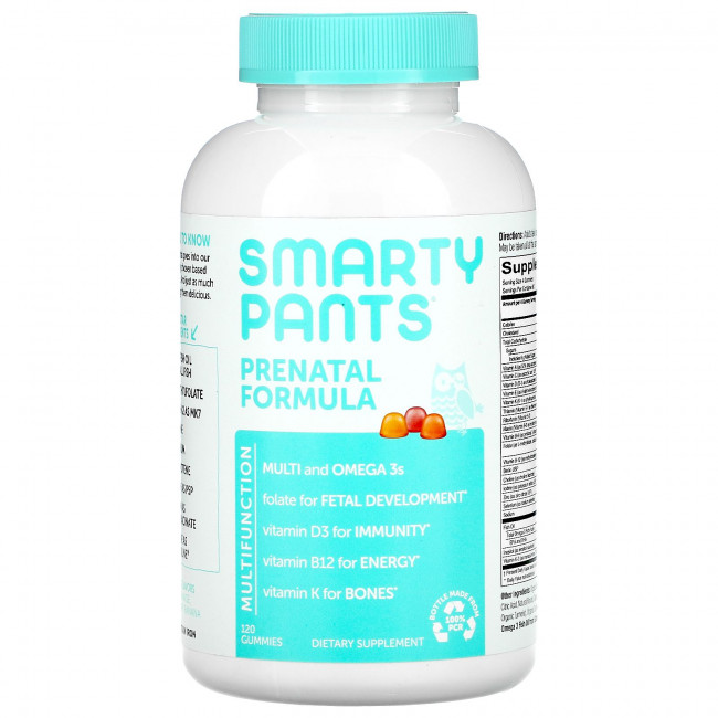 SmartyPants, предродовой комплекс, со вкусом лимона, апельсина, клубники с бананом, 120 жевательных конфет SmartyPants, предродовой комплекс, со вкусом лимона, апельсина, клубники с бананом, 120 жевательных конфет