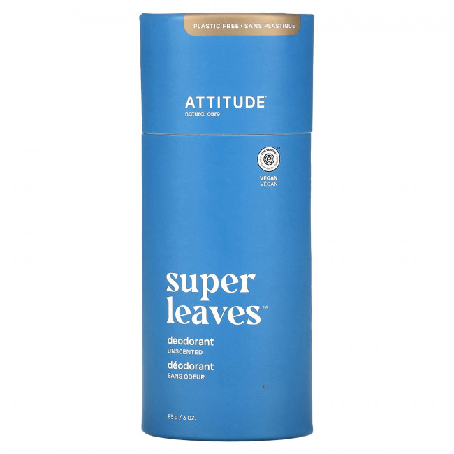 ATTITUDE, Дезодорант Super Leaves, без запаха, 85 г (3 унции) ATTITUDE, Дезодорант Super Leaves, без запаха, 85 г (3 унции)