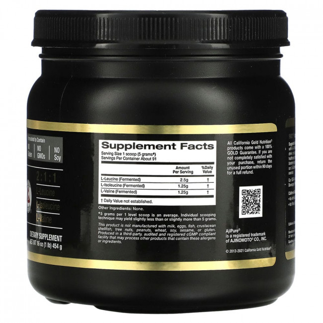 California Gold Nutrition, BCAA, AjiPure, аминокислоты с разветвленной цепью в порошке, 454 г (16 унций) California Gold Nutrition, BCAA, AjiPure, аминокислоты с разветвленной цепью в порошке, 454 г (16 унций)