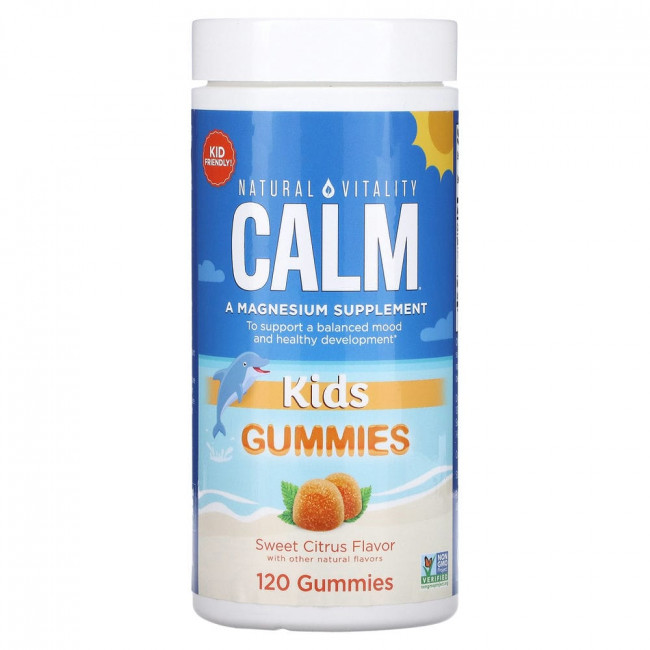 Natural Vitality, Calm, детские жевательные мармеладки, сладкий цитрус, 120 жевательных таблеток