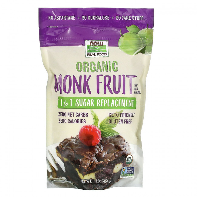 NOW Foods, Real Food, Органические фрукты монаха, заменитель сахара 1 к 1, 1 фунт (454 г) NOW Foods, Real Food, Органические фрукты монаха, заменитель сахара 1 к 1, 1 фунт (454 г)
