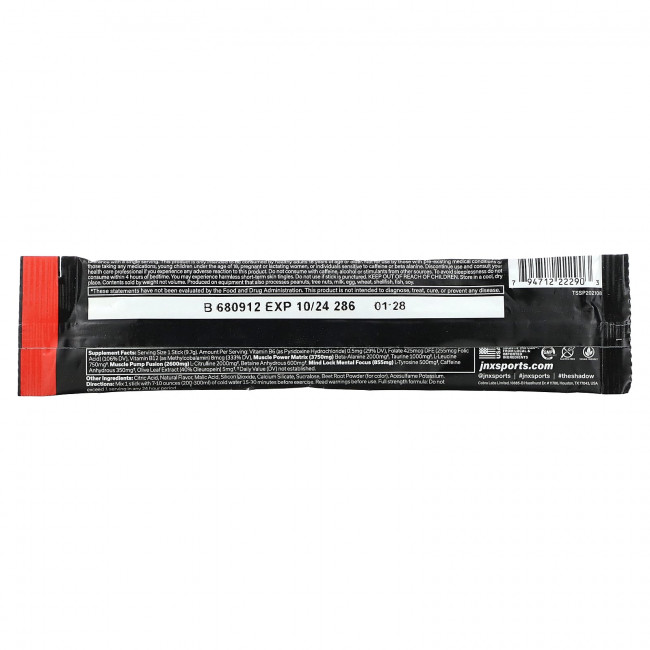 JNX Sports, The Shadow, перед тренировкой, клубничный и ананас, 1 шт., 9,7 г (0,34 унции) JNX Sports, The Shadow, перед тренировкой, клубничный и ананас, 1 шт., 9,7 г (0,34 унции)