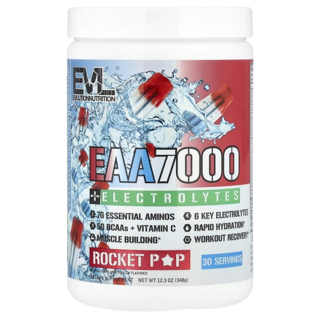EVLution Nutrition, EAA 7000 + электролиты, Rocket Pop, 348 г (12,3 унции) EVLution Nutrition, EAA 7000 + электролиты, Rocket Pop, 348 г (12,3 унции)
