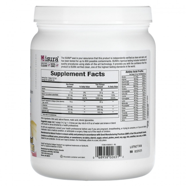Natural Factors, Total Body Collagen, биоактивные пептиды, апельсин, 100 мг, 500 г (1 фунт 1 унция) Natural Factors, Total Body Collagen, биоактивные пептиды, апельсин, 100 мг, 500 г (1 фунт 1 унция)