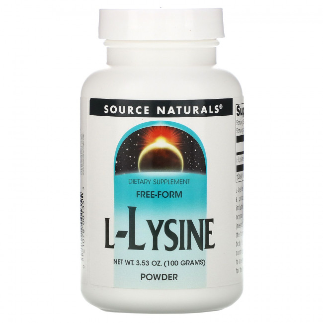 Source Naturals, L-лизин в порошке, 100 г (3,53 унции)