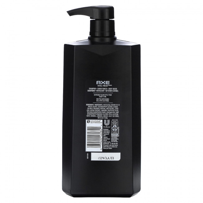 Axe, Hair, очищение всей поверхности, шампунь 3 в 1, кондиционер и гель для душа, Total Fresh, 828 мл (28 жидк. Унций) Axe, Hair, очищение всей поверхности, шампунь 3 в 1, кондиционер и гель для душа, Total Fresh, 828 мл (28 жидк. Унций)