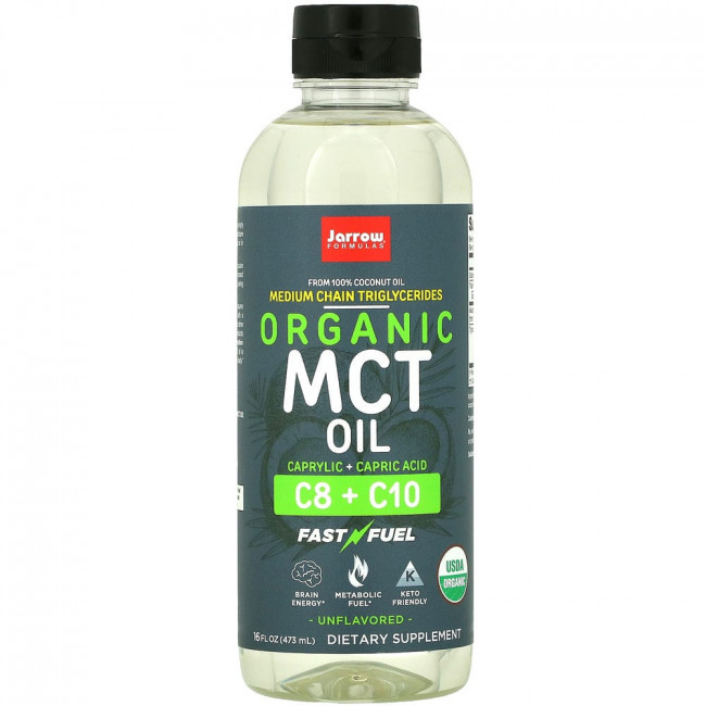 Jarrow Formulas, Органическое масло MCT, без ароматизаторов, 16 жидких унций (473 мл) Jarrow Formulas, Органическое масло MCT, без ароматизаторов, 16 жидких унций (473 мл)