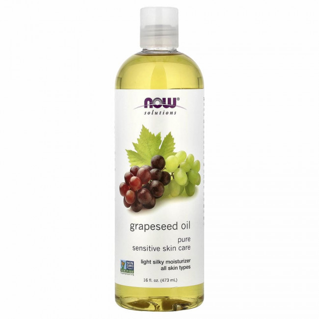 NOW Foods, Solutions, масло из виноградных косточек, 473 мл (16 жидк. унций) NOW Foods, Solutions, масло из виноградных косточек, 473 мл (16 жидк. унций)