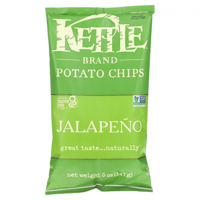 Kettle Foods, картофельные чипсы, острые с халапеньо, 142 г (5 унций) Kettle Foods, картофельные чипсы, острые с халапеньо, 142 г (5 унций)