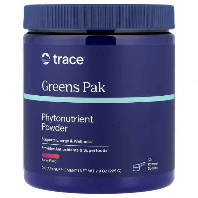 Trace, Greens Pak, фитонутриенты в порошке, ягодный вкус, 225 г (7,9 унции) Trace, Greens Pak, фитонутриенты в порошке, ягодный вкус, 225 г (7,9 унции)