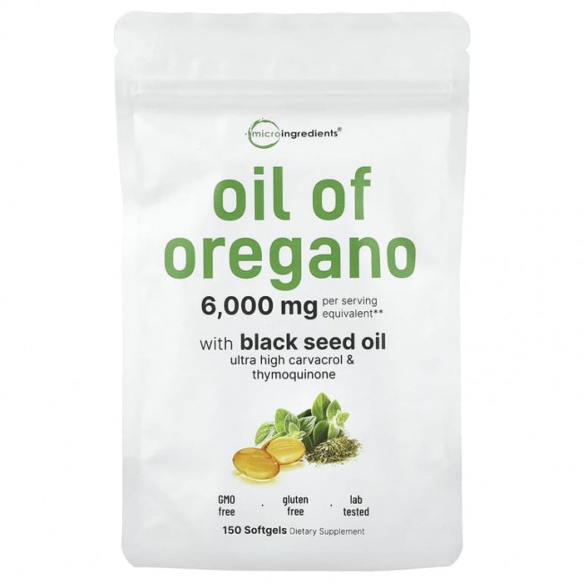 Micro Ingredients, масло орегано, 150 капсул