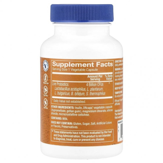 The Vitamin Shoppe, Комплекс пробиотиков, 4 млрд, 90 растительных капсул The Vitamin Shoppe, Комплекс пробиотиков, 4 млрд, 90 растительных капсул