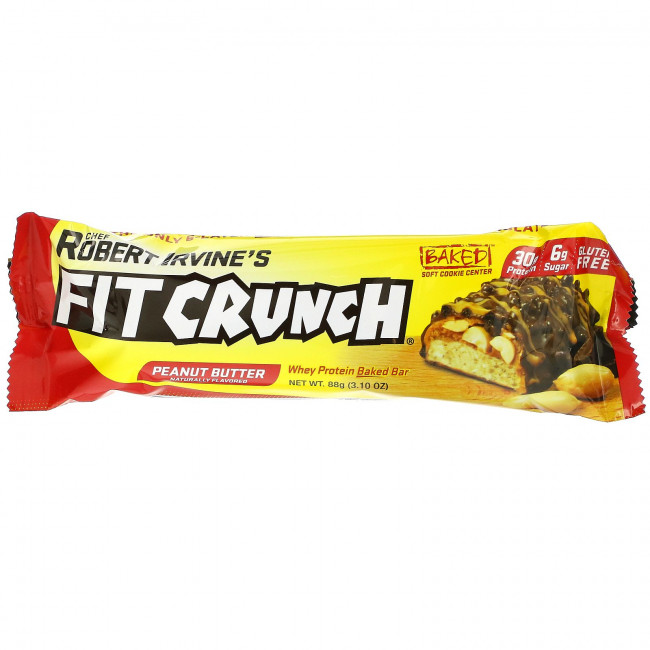 FITCRUNCH, батончик с термообработанным сывороточным протеином, арахисовой пастой и фруктовым джемом, 12 батончиков по 88 г (3,10 унции) каждый FITCRUNCH, батончик с термообработанным сывороточным протеином, арахисовой пастой и фруктовым джемом, 12 батончиков по 88 г (3,10 унции) каждый