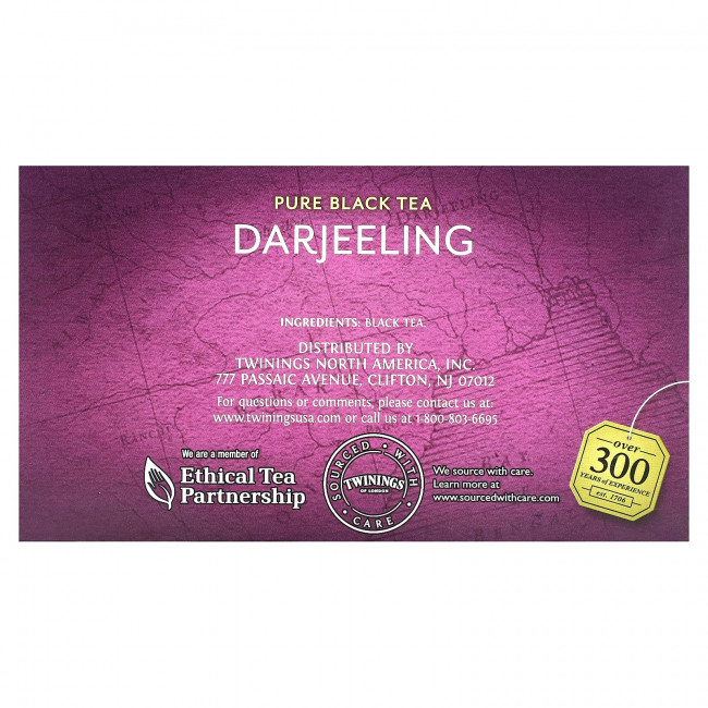 Twinings, Чистый черный чай, Дарджилинг, 50 чайных пакетиков, 100 г (3,53 унции) Twinings, Чистый черный чай, Дарджилинг, 50 чайных пакетиков, 100 г (3,53 унции)
