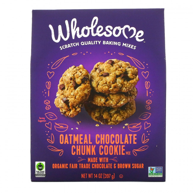Wholesome, Овсяное печенье с кусочками шоколада, 397 г (14 унций) Wholesome, Овсяное печенье с кусочками шоколада, 397 г (14 унций)