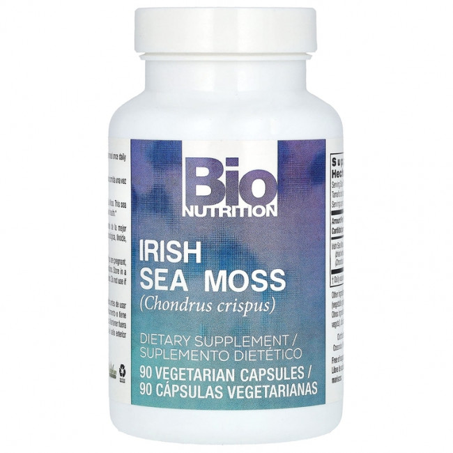 Bio Nutrition, ирландский морской мох, 90 вегетарианских капсул Bio Nutrition, ирландский морской мох, 90 вегетарианских капсул