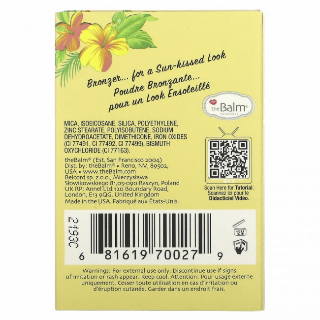 theBalm Cosmetics, Bahama Mama, бронзер, тени и контурирующая пудра, 7,08 г
