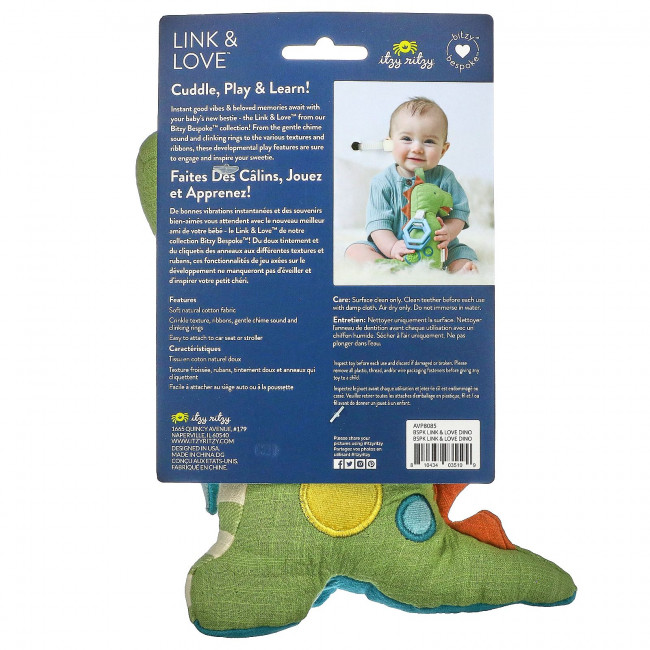 itzy ritzy, Link & Love, Activity Plush With Teether, 0+ Months, Dino, 1 Teether itzy ritzy, Link & Love, Activity Plush With Teether, 0+ Months, Dino, 1 Teether