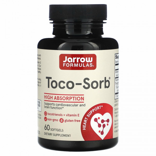 Jarrow Formulas, Toco-Sorb, смесь токотриенолов и витамина Е, 60 мягких таблеток Jarrow Formulas, Toco-Sorb, смесь токотриенолов и витамина Е, 60 мягких таблеток