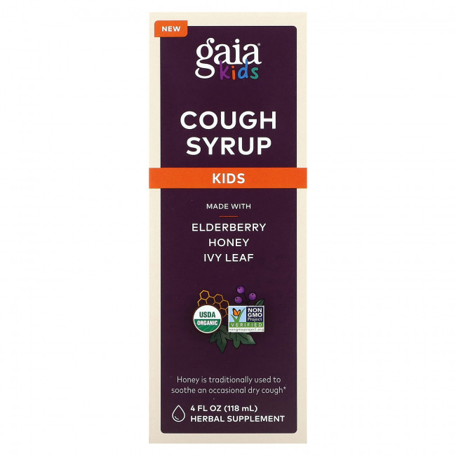 Gaia Herbs, Для детей, сироп от кашля, 118 мл (4 жидк. Унции) Gaia Herbs, Для детей, сироп от кашля, 118 мл (4 жидк. Унции)