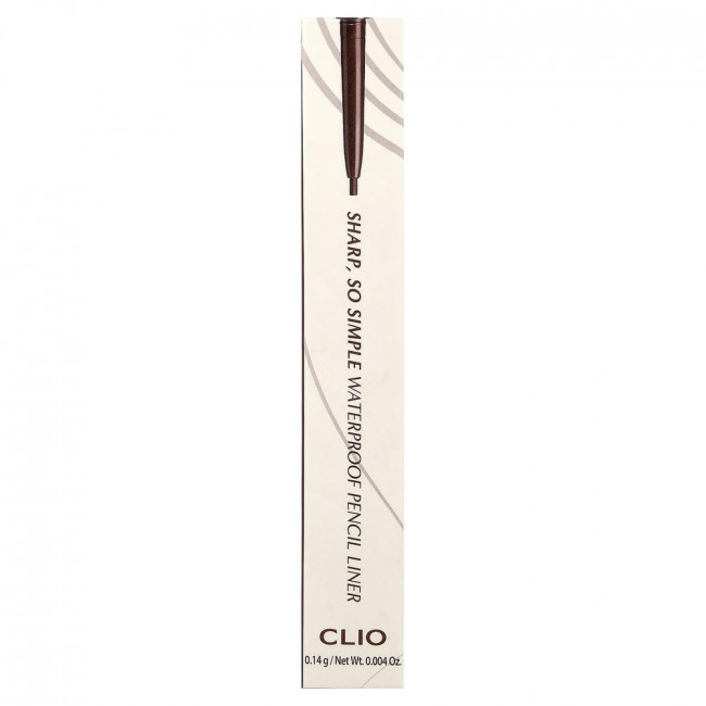 Водостойкий карандаш-лайнер Clio Sharp So Simple, оттенок 02, коричневый, 0,14 г (0,004 унции)