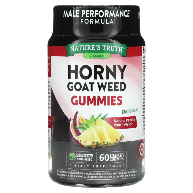 Nature's Truth, Horny Goat Weed, Passion Punch, 60 веганских жевательных таблеток Nature's Truth, Horny Goat Weed, Passion Punch, 60 веганских жевательных таблеток