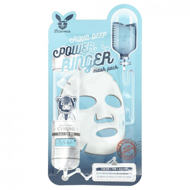 Elizavecca, Aqua Deep Power Ringer Beauty Mask Pack, 1 Sheet, 0.78 fl oz (23 ml)