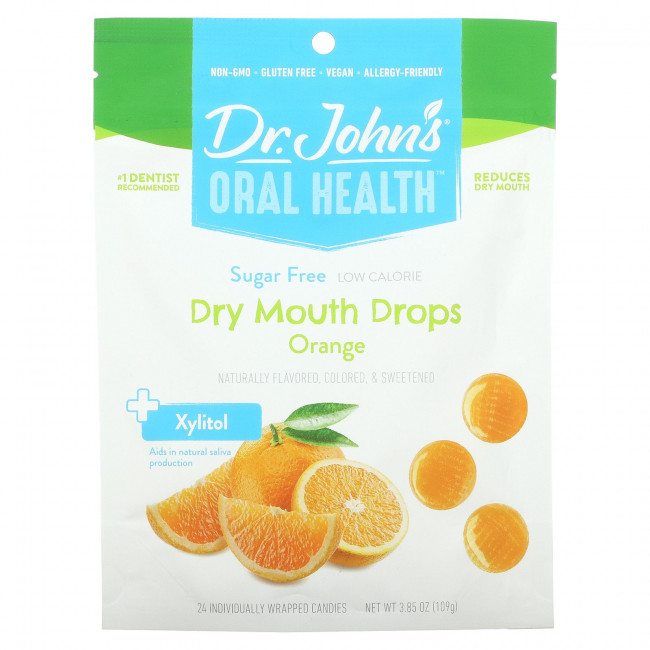 Dr. John's Healthy Sweets, Здоровье полости рта, капли от сухости во рту, + ксилитол, апельсин, без сахара, 24 конфеты в индивидуальной упаковке. 109 г (3,85 унции) Dr. John's Healthy Sweets, Здоровье полости рта, капли от сухости во рту, + ксилитол, апельсин, без сахара, 24 конфеты в индивидуальной упаковке. 109 г (3,85 унции)