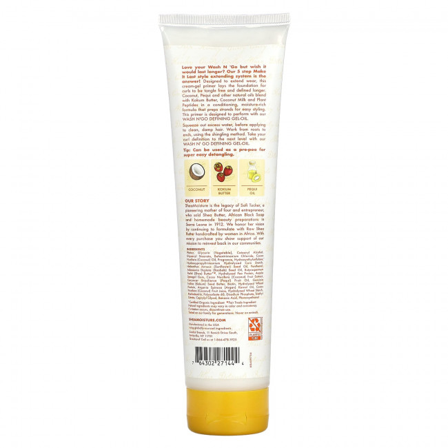 SheaMoisture, Make It Last Wash 'N Go Curl Primer, кокосовый крем, 305 мл (10,3 жидк. Унции) SheaMoisture, Make It Last Wash 'N Go Curl Primer, кокосовый крем, 305 мл (10,3 жидк. Унции)