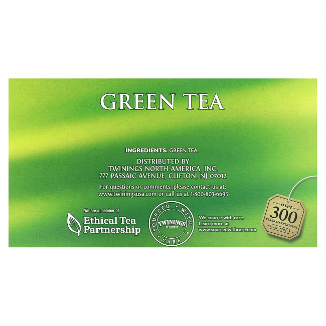 Twinings, Зеленый чай, 50 чайных пакетиков, 100 г (3,53 унции) Twinings, Зеленый чай, 50 чайных пакетиков, 100 г (3,53 унции)