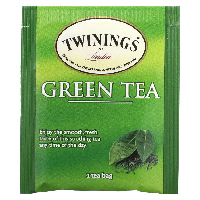 Twinings, Зеленый чай, 50 чайных пакетиков, 100 г (3,53 унции) Twinings, Зеленый чай, 50 чайных пакетиков, 100 г (3,53 унции)