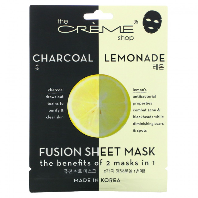 The Creme Shop, Fusion Beauty, тканевая маска, древесный уголь и лимонад, 5 шт., 125 г (4,40 унции) The Creme Shop, Fusion Beauty, тканевая маска, древесный уголь и лимонад, 5 шт., 125 г (4,40 унции)