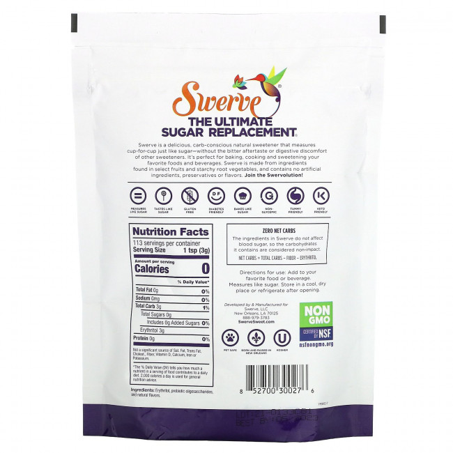 Swerve, The Ultimate Sugar Replacement, кондитеры, 340 г (12 унций)