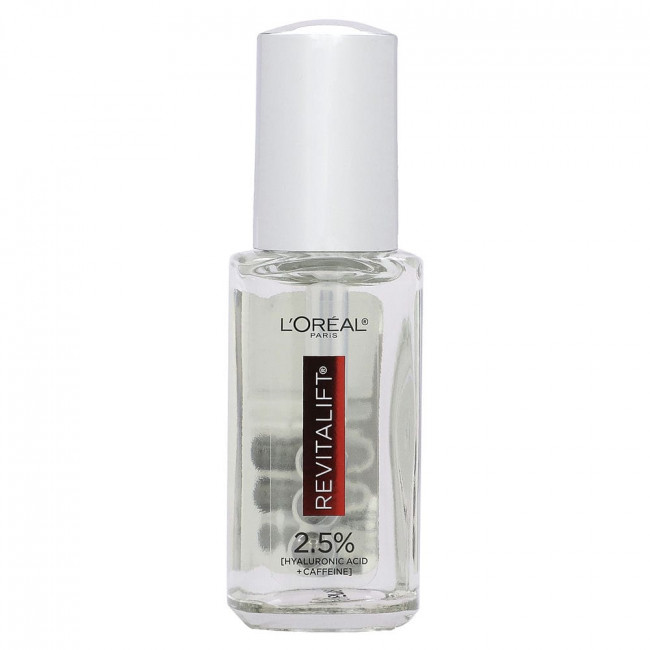 L'Oréal, Revitalift Derm Intensives, 2,5% [гиалуроновая кислота + кофеин] сыворотка для кожи вокруг глаз, без отдушек, 20 мл (0,67 жидк. Унции)
