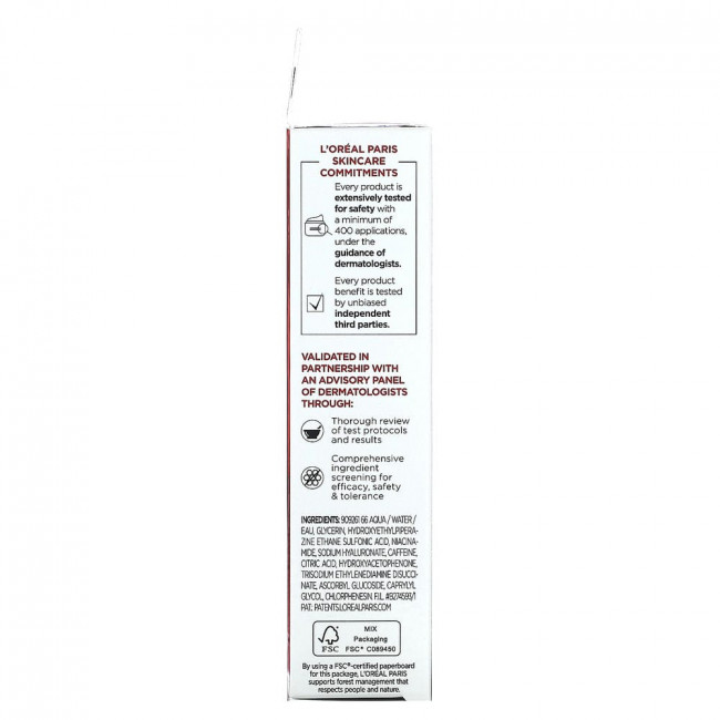 L'Oréal, Revitalift Derm Intensives, 2,5% [гиалуроновая кислота + кофеин] сыворотка для кожи вокруг глаз, без отдушек, 20 мл (0,67 жидк. Унции)