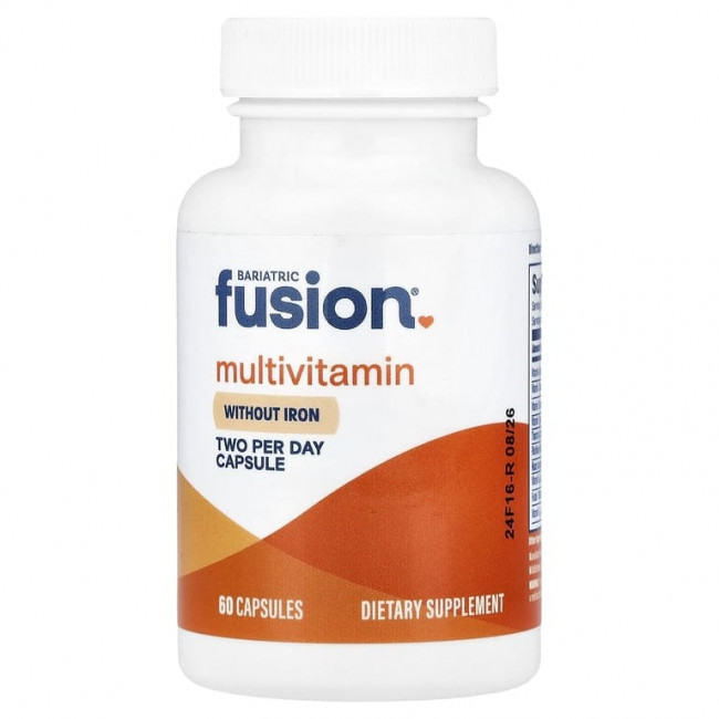 Bariatric Fusion, мультивитамины без железа, 60 капсул