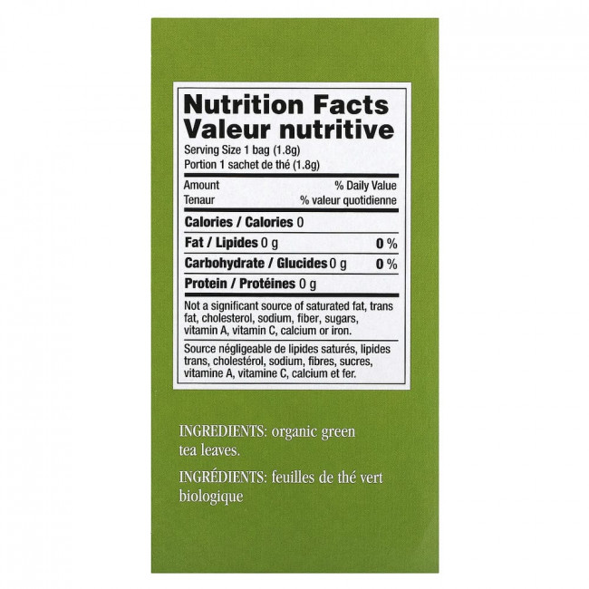 Uncle Lee's Tea, Imperial Organic, Organic Green Tea, 18 Tea Bags, 1.14 oz (32.4 g)